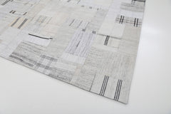 Kırk Yama Bej Patchwork Pamuk Yün El Dokuma Halısı 251x305 Agacan