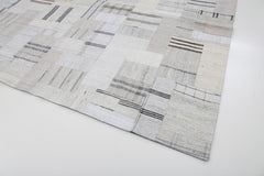 Kırk Yama Bej Patchwork Pamuk Yün El Dokuma Halısı 263x367 Agacan