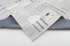 Kırk Yama Bej Patchwork Pamuk Yün El Dokuma Halısı 263x367 Agacan