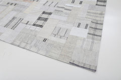 Kırk Yama Bej Patchwork Pamuk Yün El Dokuma Halısı 265x370 Agacan