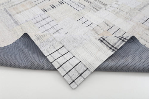 Kırk Yama Bej Patchwork Pamuk Yün El Dokuma Halısı 264x363 Agacan