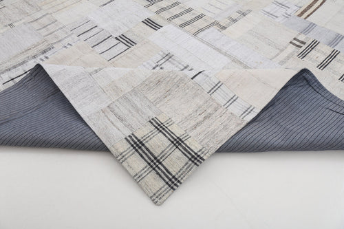 Kırk Yama Bej Patchwork Pamuk Yün El Dokuma Halısı 298x401 Agacan