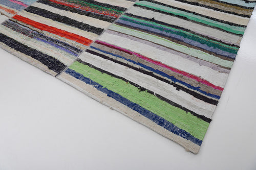 Kırk Yama Bej Patchwork Pamuk Yün El Dokuma Halısı 296x402 Agacan