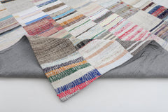 Kırk Yama Bej Patchwork Pamuk Yün El Dokuma Halısı 302x400 Agacan