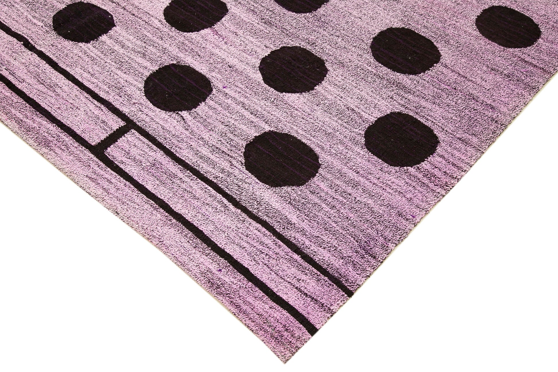 Scrap Mor Geometrik Pamuk Yün El Dokuma Halısı 200x283 Agacan