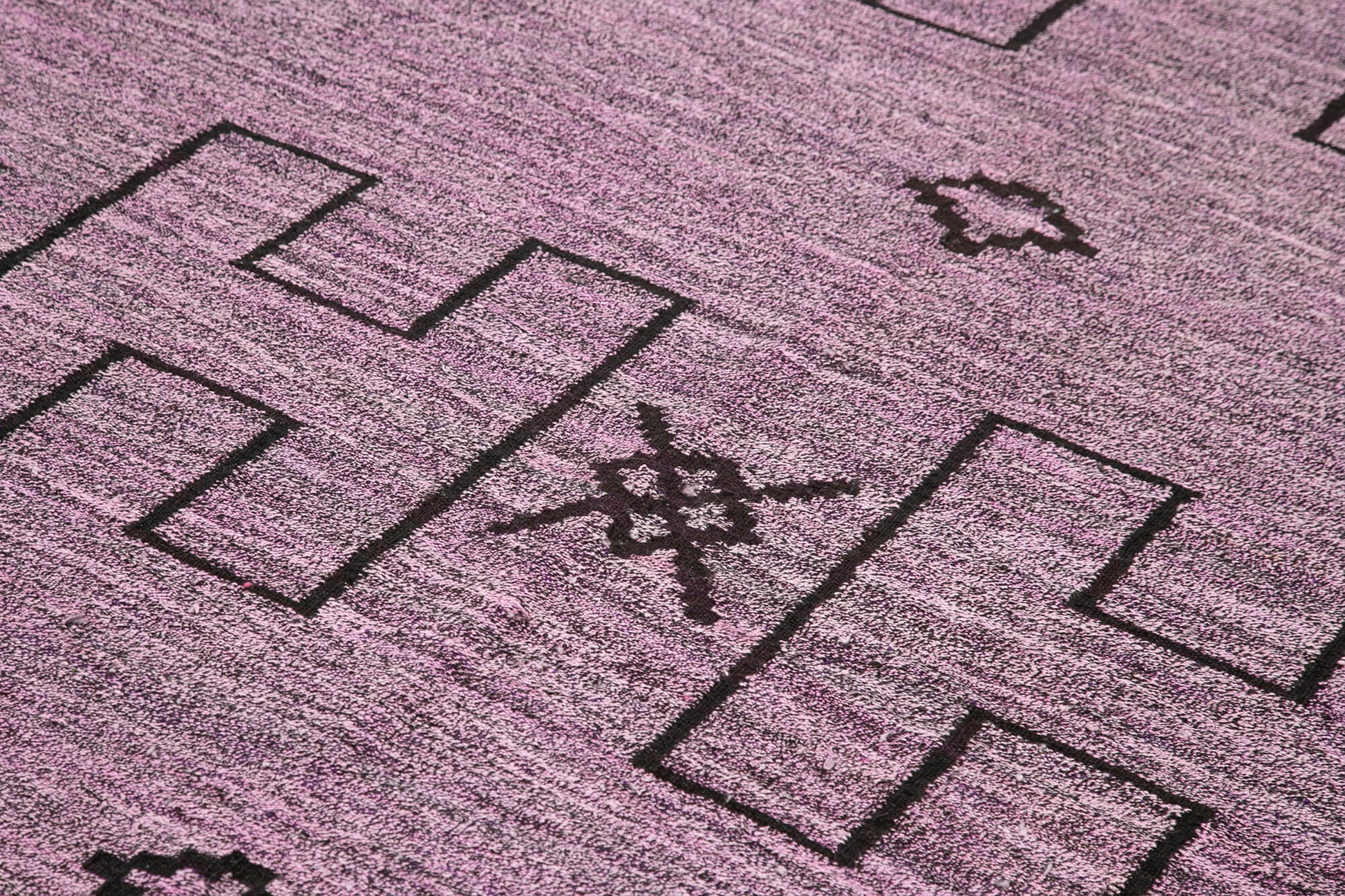 Scrap Mor Geometrik Pamuk Yün El Dokuma Halısı 190x272 Agacan