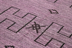 Scrap Mor Geometrik Pamuk Yün El Dokuma Halısı 190x272 Agacan