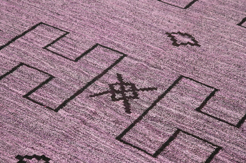 Scrap Mor Geometrik Pamuk Yün El Dokuma Halısı 190x272 Agacan