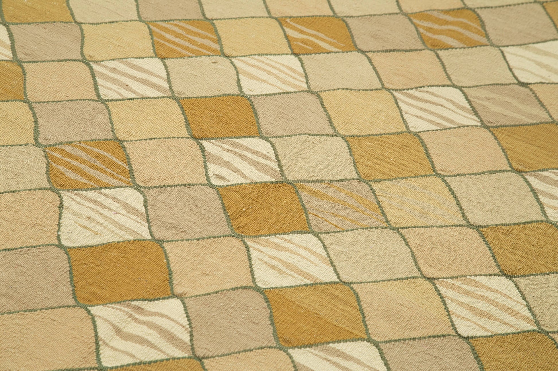 Scrap Kahverengi Geometrik Pamuk Yün El Dokuma Halısı 170x235 Agacan