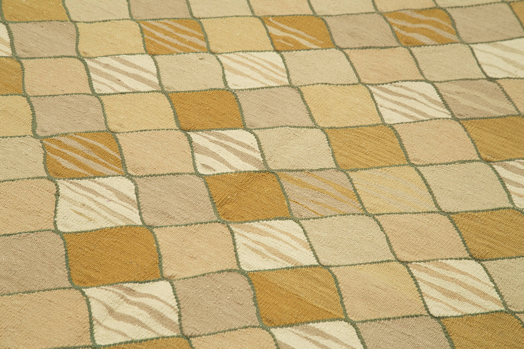 Scrap Kahverengi Geometrik Pamuk Yün El Dokuma Halısı 170x235 Agacan