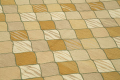 Scrap Kahverengi Geometrik Pamuk Yün El Dokuma Halısı 170x235 Agacan