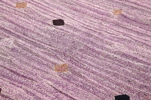 Scrap Mor Geometrik Pamuk Yün El Dokuma Halısı 199x290 Agacan