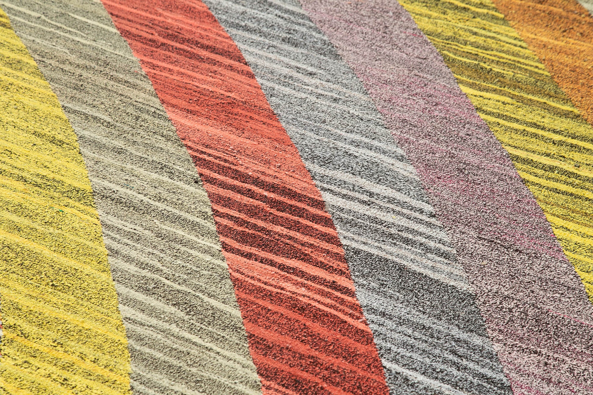 Scrap Sarı Geometrik Pamuk Yün El Dokuma Halısı 215x320 Agacan