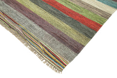 Scrap Beyaz Geometrik Pamuk Yün El Dokuma Halısı 260x330 Agacan