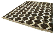 Scrap Fuşya Geometrik Pamuk Yün El Dokuma Halısı 255x330 Agacan