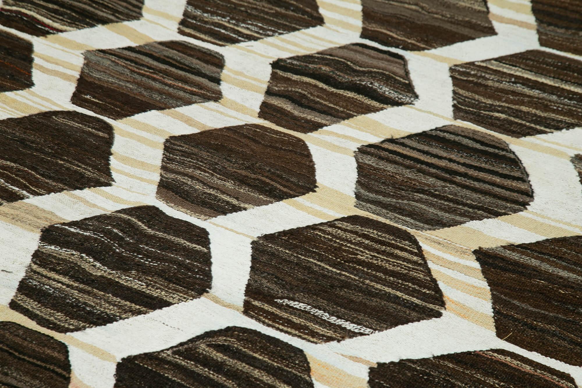 Scrap Fuşya Geometrik Pamuk Yün El Dokuma Halısı 255x330 Agacan