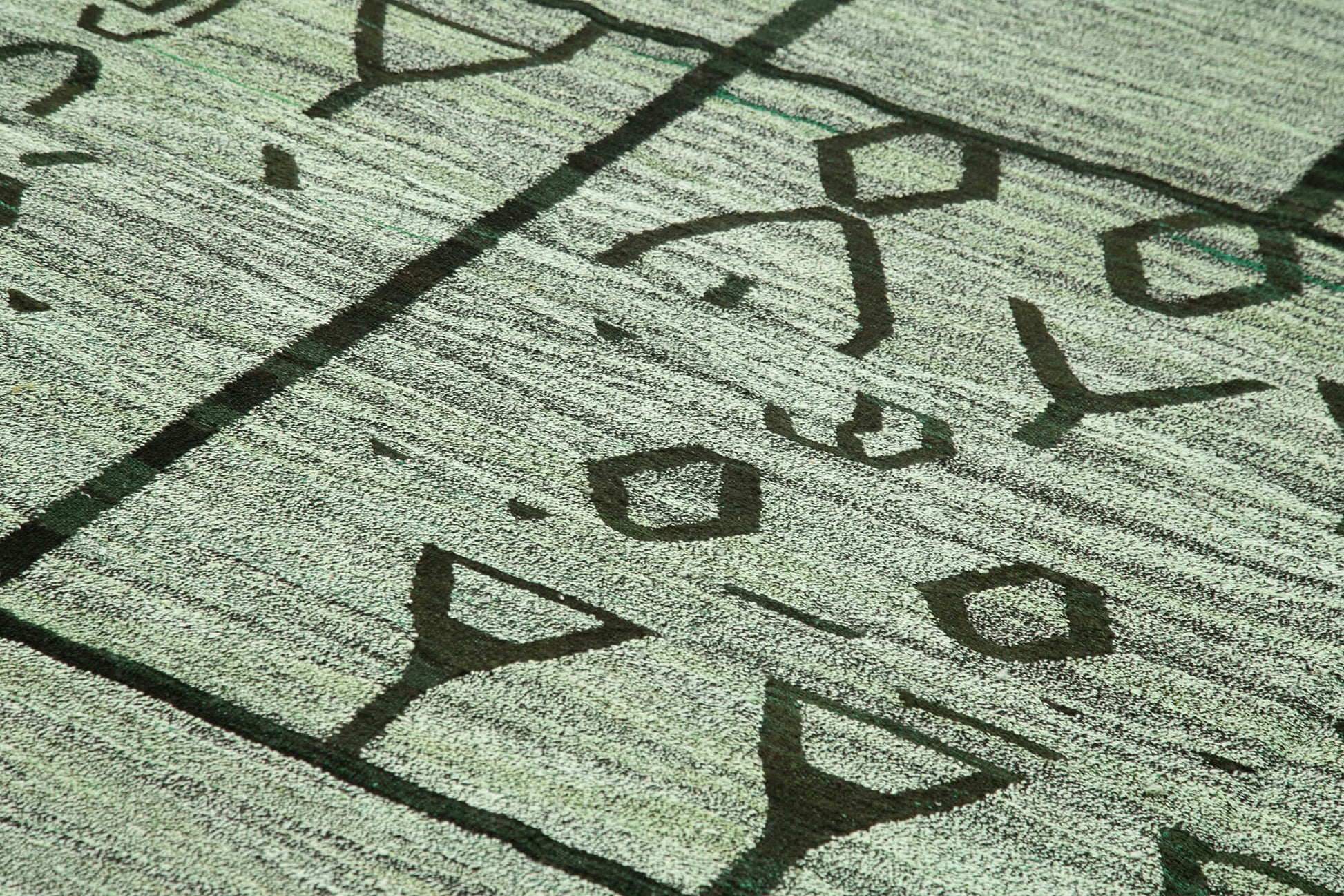 Scrap Siyah Geometrik Pamuk Yün El Dokuma Halısı 304x430 Agacan