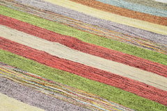 Scrap Yeşil Geometrik Pamuk Yün El Dokuma Halısı 265x374 Agacan