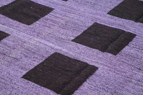 Scrap Mor Geometrik Pamuk Yün El Dokuma Halısı 313x435 Agacan