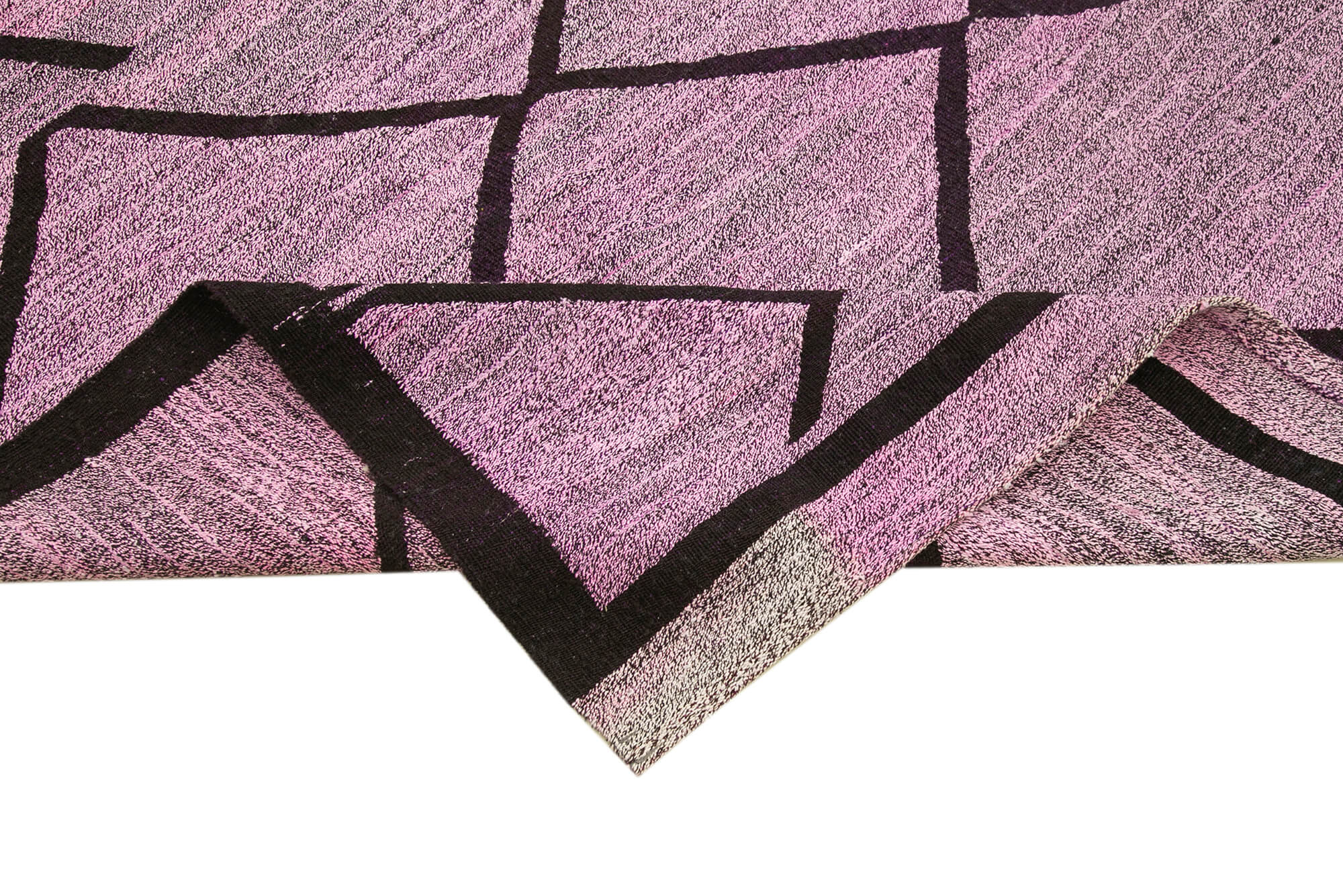 Scrap Mor Geometrik Pamuk Yün El Dokuma Halısı 320x425 Agacan