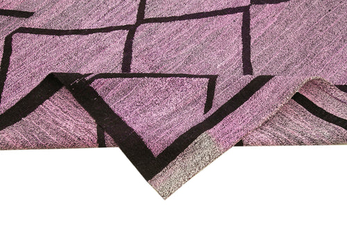 Scrap Mor Geometrik Pamuk Yün El Dokuma Halısı 320x425 Agacan