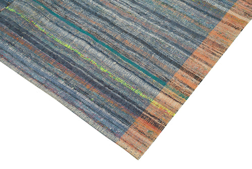 Chaput Kilim Mor Çizgili Pamuk Yün El Dokuma Halısı 184x294 Agacan