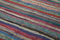 Chaput Kilim Beyaz Çizgili Pamuk Yün El Dokuma Halısı 173x245 Agacan