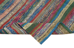 Chaput Kilim Beyaz Çizgili Pamuk Yün El Dokuma Halısı 173x245 Agacan