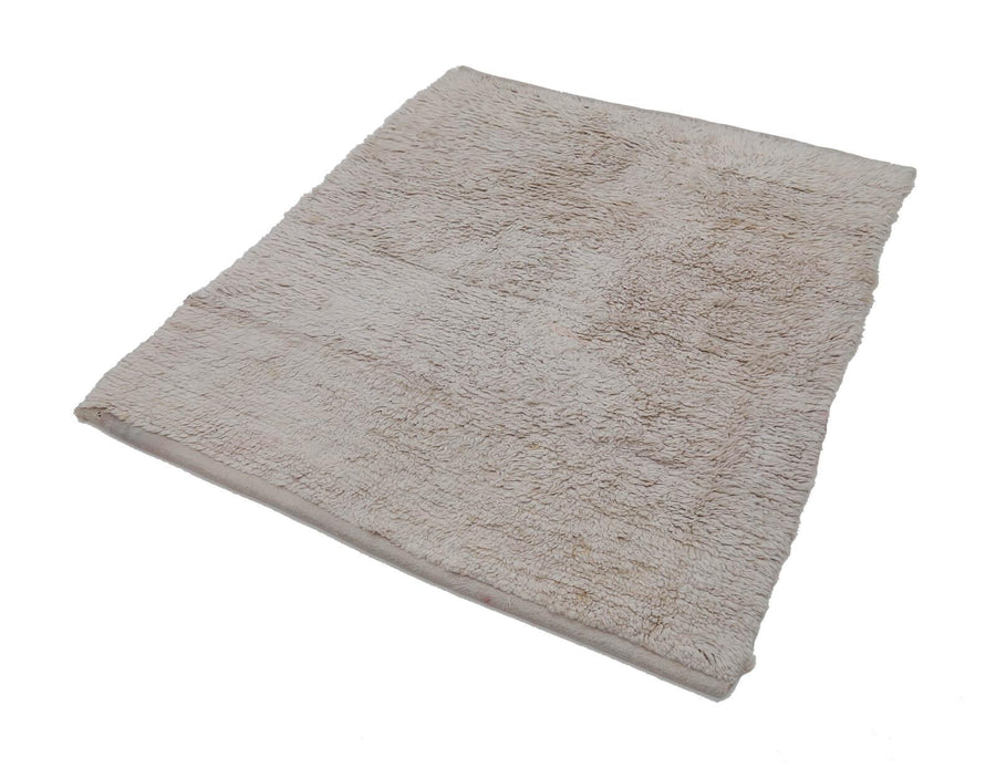 Tulu Bej Geometrik Pamuk Yün El Dokuma Halısı 139x152 Agacan