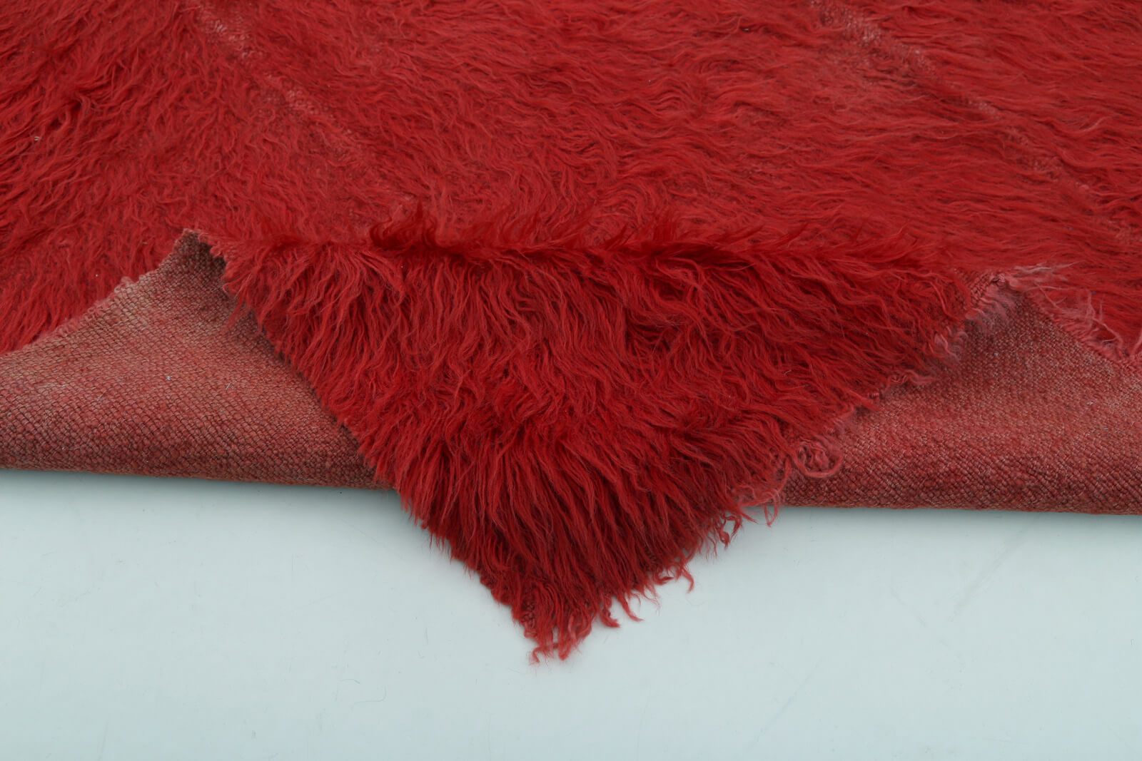 Tulu Kırmızı Geometrik Pamuk Yün El Dokuma Halısı 161x238 Agacan