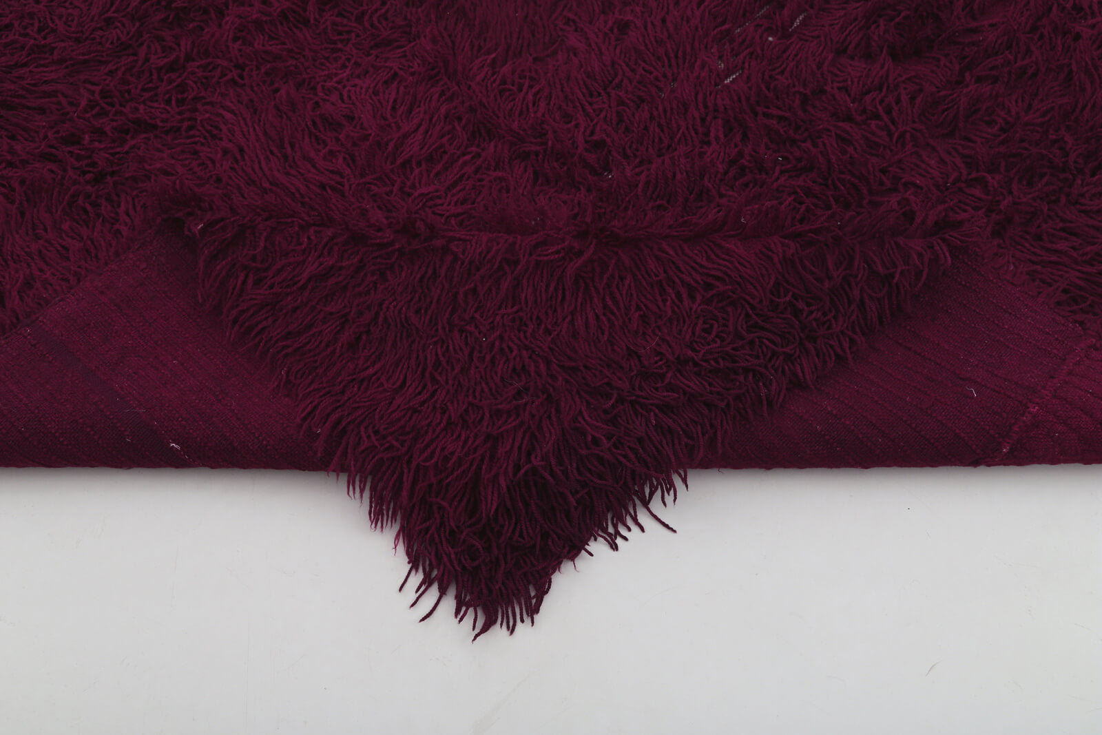 Tulu Mor Geometrik Pamuk Yün El Dokuma Halısı 129x196 Agacan