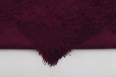 Tulu Mor Geometrik Pamuk Yün El Dokuma Halısı 129x196 Agacan