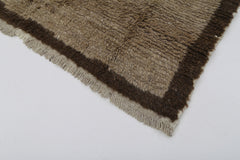 Tulu Kahverengi Geometrik Pamuk Yün El Dokuma Halısı 125x180 Agacan