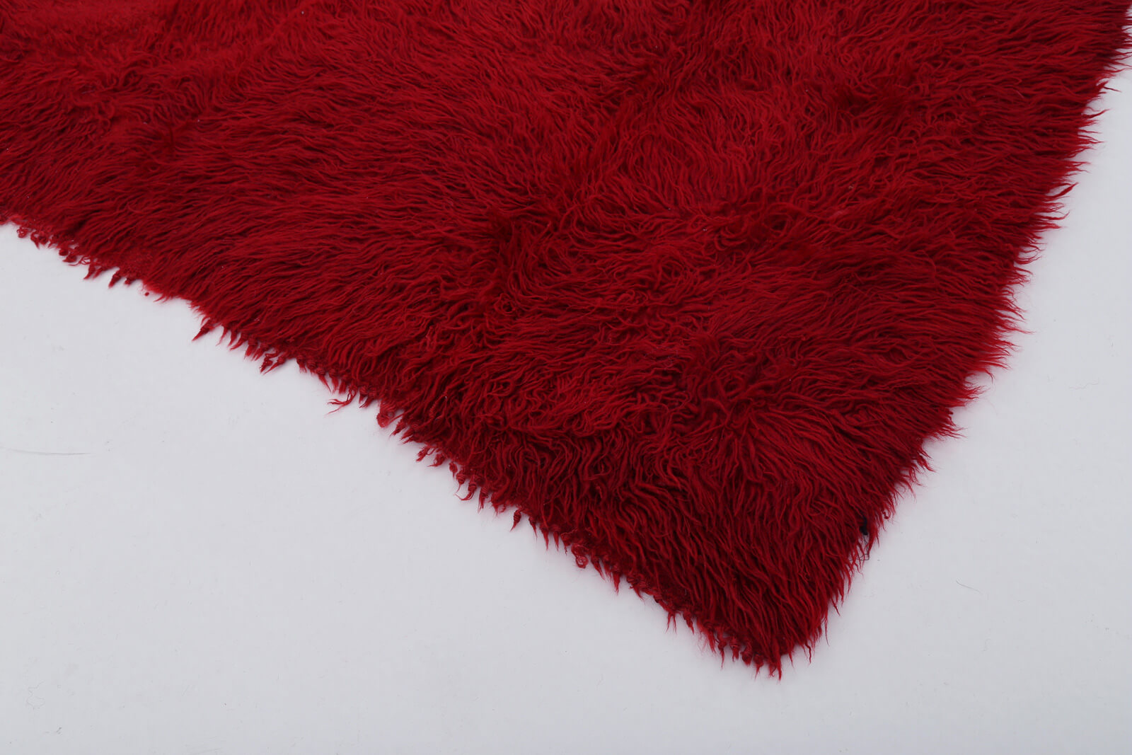 Tulu Kırmızı Geometrik Pamuk Yün El Dokuma Halısı 158x222 Agacan