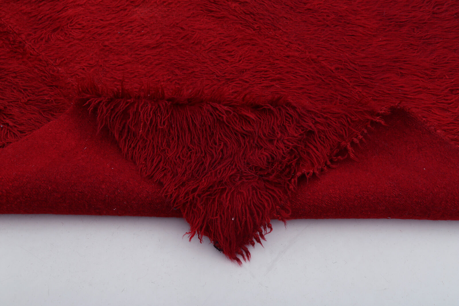 Tulu Kırmızı Geometrik Pamuk Yün El Dokuma Halısı 158x222 Agacan