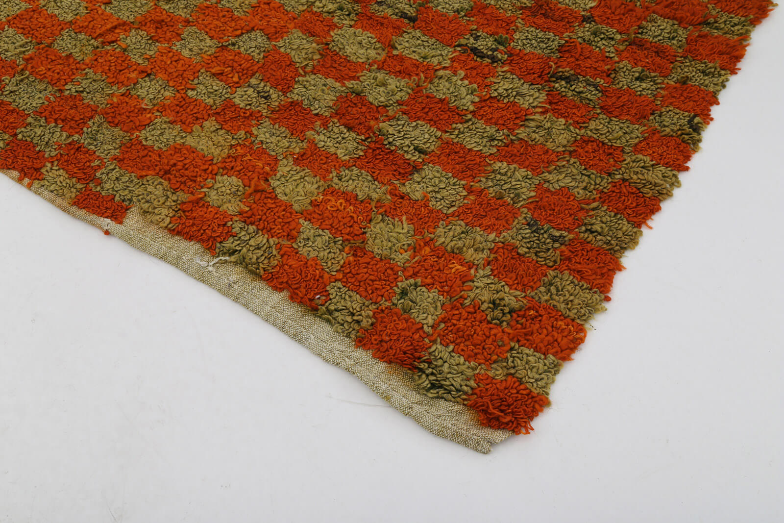 Tulu Kırmızı Geometrik Pamuk Yün El Dokuma Halısı 110x174 Agacan