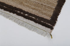 Tulu Bej Geometrik Pamuk Yün El Dokuma Halısı 93x102 Agacan