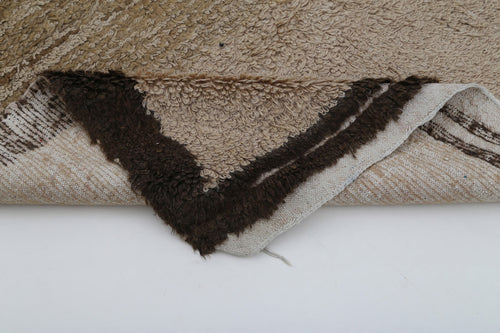 Tulu Bej Geometrik Pamuk Yün El Dokuma Halısı 93x102 Agacan