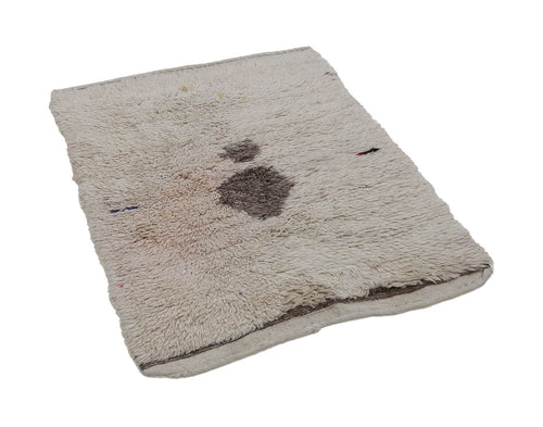 Tulu Bej Geometrik Pamuk Yün El Dokuma Halısı 98x118 Agacan