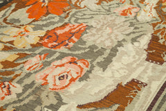 Moldovian Floral Siyah Çiçekli Pamuk Yün Keçi Tüyü El Dokuma Halısı 182x313 Agacan