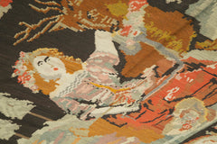 Moldovian Floral Siyah Çiçekli Pamuk Yün Keçi Tüyü El Dokuma Halısı 172x256 Agacan