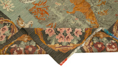 Moldovian Floral Kahverengi Çiçekli Pamuk Yün Keçi Tüyü El Dokuma Halısı 200x243 Agacan