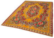 Moldovian Floral Kırmızı Çiçekli Pamuk Yün Keçi Tüyü El Dokuma Halısı 192x275 Agacan