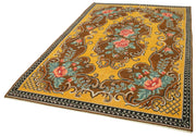 Moldovian Floral Kahverengi Çiçekli Pamuk Yün Keçi Tüyü El Dokuma Halısı 176x262 Agacan