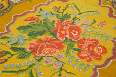 Moldovian Floral Kahverengi Çiçekli Pamuk Yün Keçi Tüyü El Dokuma Halısı 200x297 Agacan