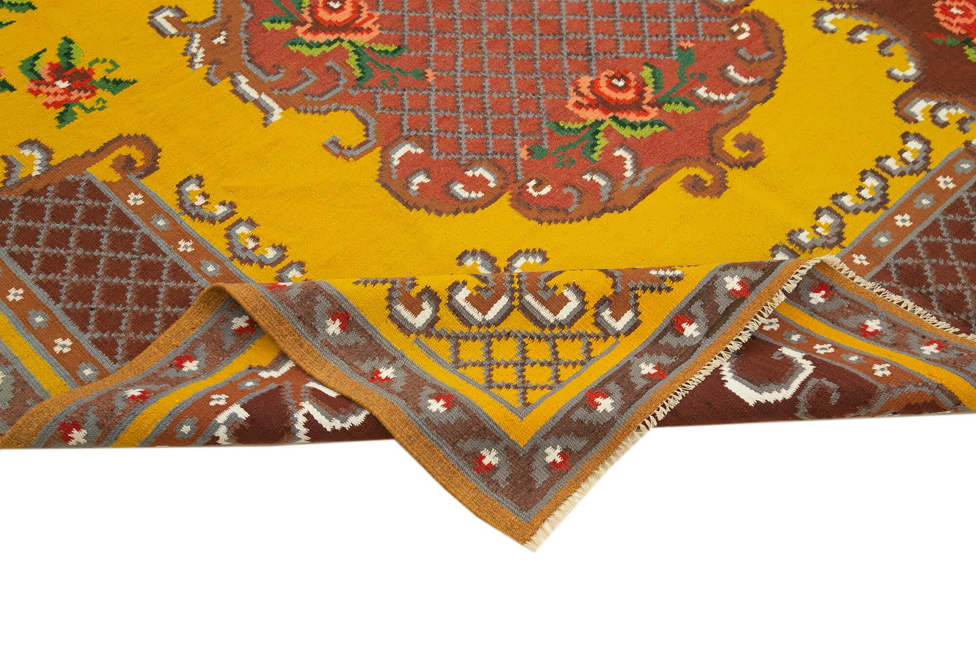 Moldovian Floral Kırmızı Çiçekli Pamuk Yün Keçi Tüyü El Dokuma Halısı 173x263 Agacan