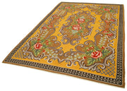 Moldovian Floral Kahverengi Çiçekli Pamuk Yün Keçi Tüyü El Dokuma Halısı 183x280 Agacan
