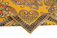 Moldovian Floral Kahverengi Çiçekli Pamuk Yün Keçi Tüyü El Dokuma Halısı 183x280 Agacan