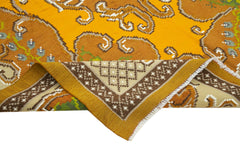 Moldovian Floral Kahverengi Çiçekli Pamuk Yün Keçi Tüyü El Dokuma Halısı 174x283 Agacan