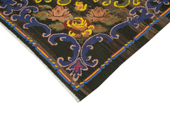 Moldovian Floral Kahverengi Çiçekli Pamuk Yün Keçi Tüyü El Dokuma Halısı 190x304 Agacan